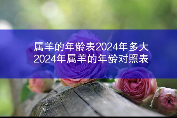 属羊的年龄表2024年多大 2024年属羊的年龄对照表