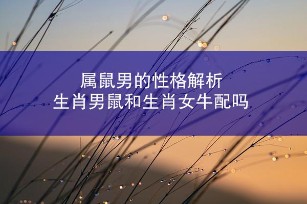 属鼠男的性格解析 生肖男鼠和生肖女牛配吗