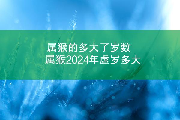 属猴的多大了岁数 属猴2024年虚岁多大