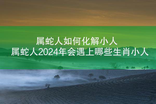 属蛇人如何化解小人 属蛇人2024年会遇上哪些生肖小人