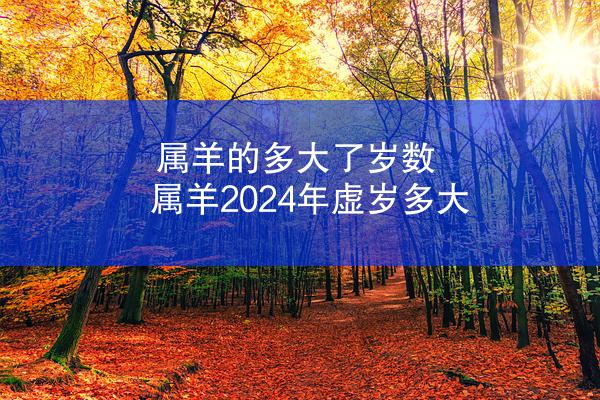 属羊的多大了岁数 属羊2024年虚岁多大