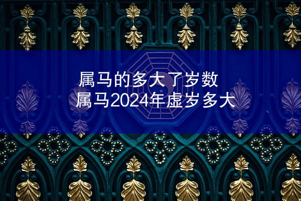 属马的多大了岁数 属马2024年虚岁多大