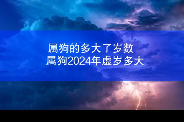 属狗的多大了岁数 属狗2024年虚岁多大