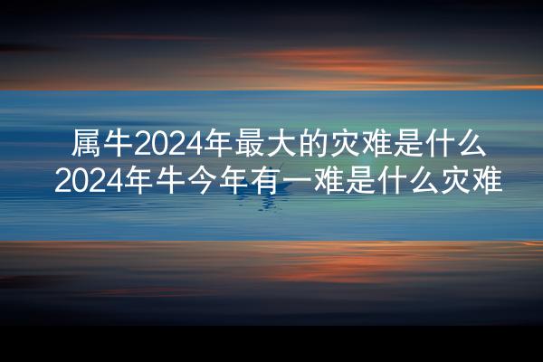 属牛2024年最大的灾难是什么 2024年牛今年有一难是什么灾难