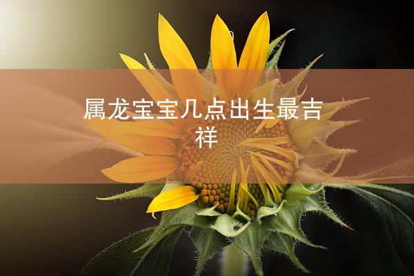 属龙宝宝几点出生最吉祥