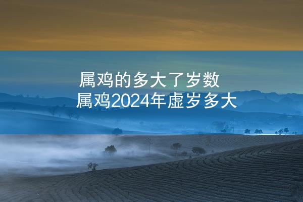 属鸡的多大了岁数 属鸡2024年虚岁多大