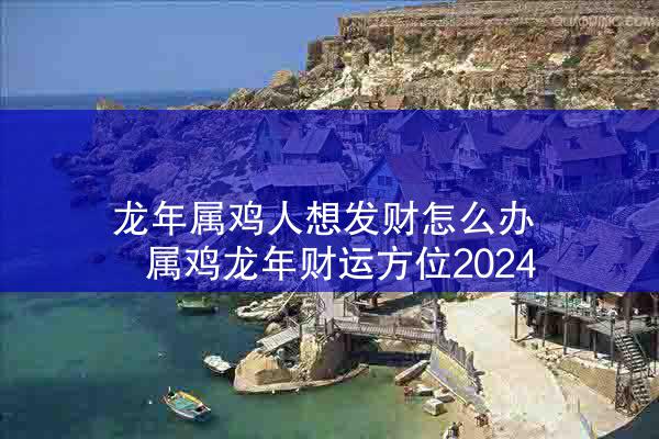  龙年属鸡人想发财怎么办 属鸡龙年财运方位2024