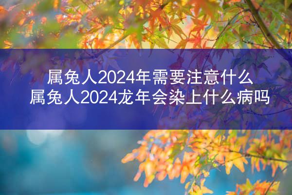 属兔人2024年需要注意什么 属兔人2024龙年会染上什么病吗