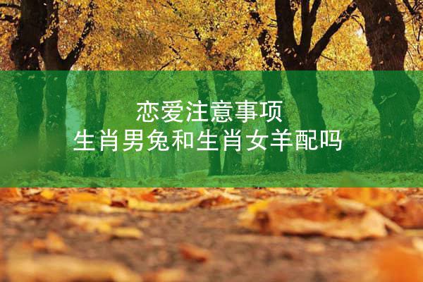 恋爱注意事项 生肖男兔和生肖女羊配吗