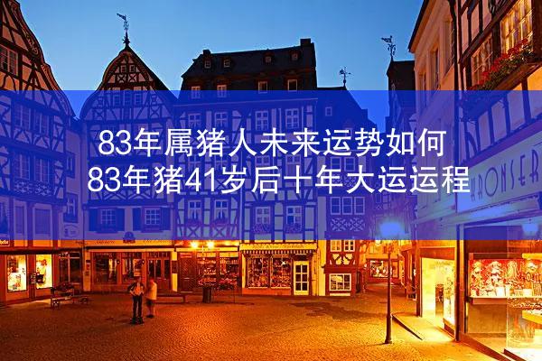 83年属猪人未来运势如何 83年猪41岁后十年大运运程