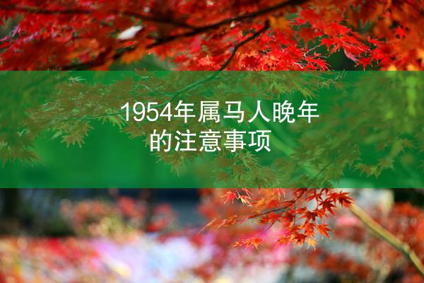 1954年属马人晚年的注意事项