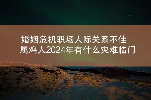 婚姻危机职场人际关系不佳 属鸡人2024年有什么灾难临门