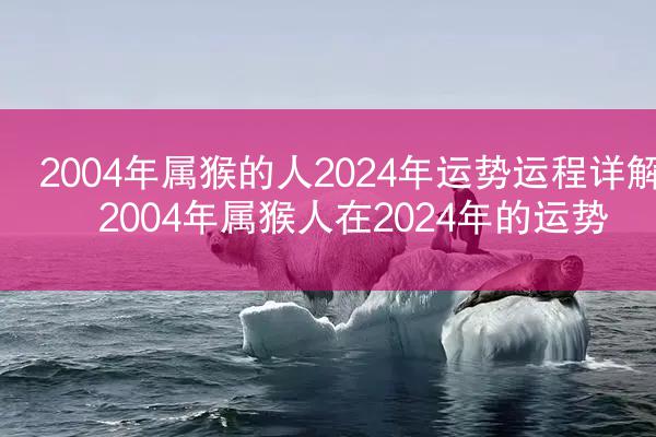 2004年属猴的人2024年运势运程详解 2004年属猴人在2024年的运势