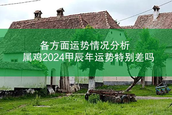 各方面运势情况分析 属鸡2024甲辰年运势特别差吗