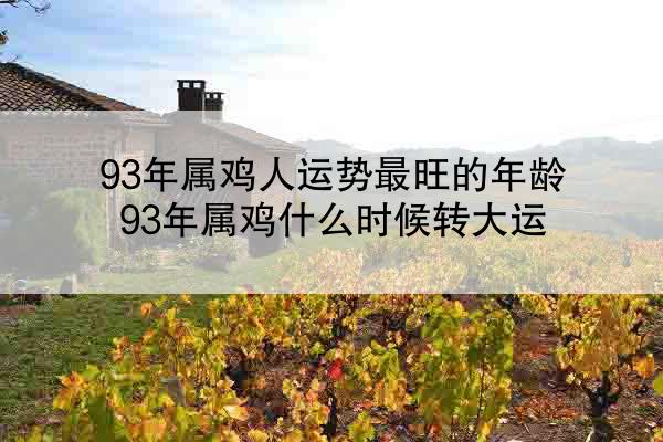 93年属鸡人运势最旺的年龄 93年属鸡什么时候转大运