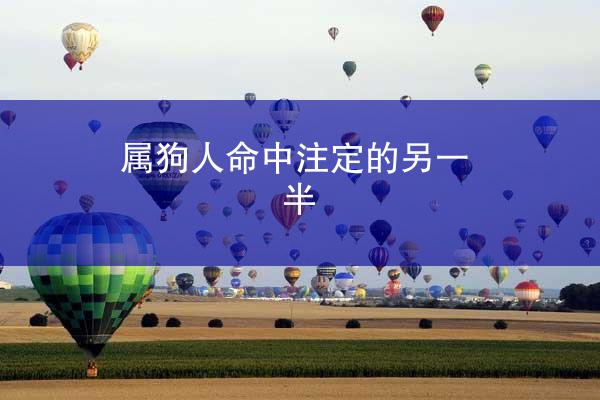 属狗人命中注定的另一半