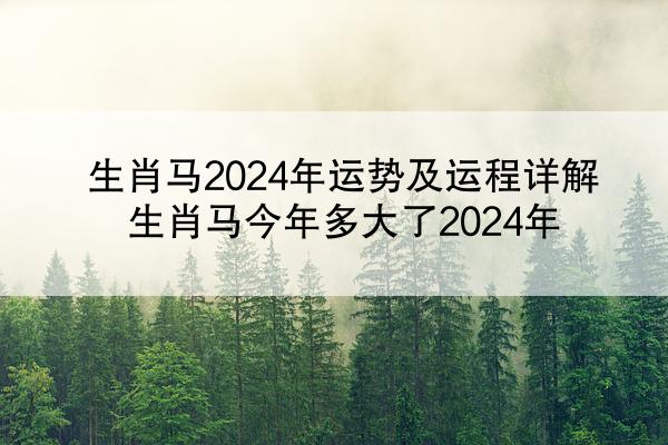 生肖马2024年运势及运程详解 生肖马今年多大了2024年