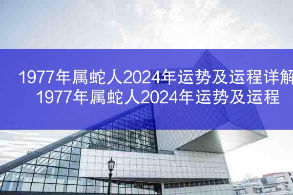 1977年属蛇人2024年运势及运程详解 1977年属蛇人2024年运势及运程