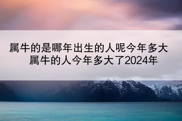 属牛的是哪年出生的人呢今年多大 属牛的人今年多大了2024年