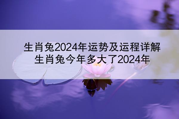 生肖兔2024年运势及运程详解 生肖兔今年多大了2024年