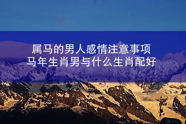 属马的男人感情注意事项 马年生肖男与什么生肖配好