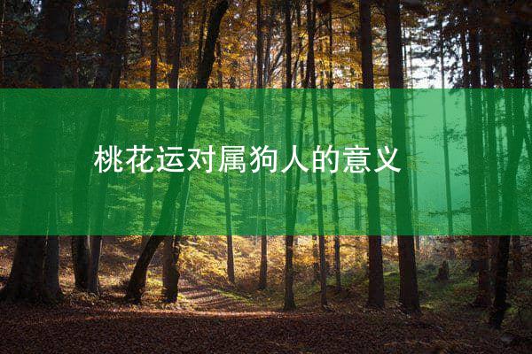 桃花运对属狗人的意义
