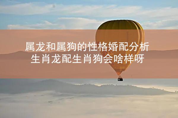 属龙和属狗的性格婚配分析 生肖龙配生肖狗会啥样呀