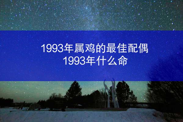 1993年属鸡的最佳配偶 1993年什么命
