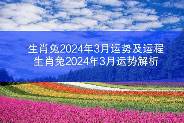 生肖兔2024年3月运势及运程 生肖兔2024年3月运势解析