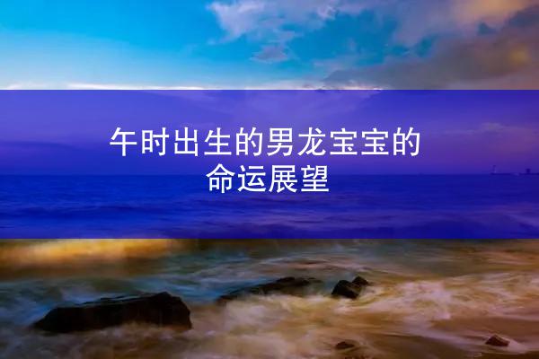 午时出生的男龙宝宝的命运展望