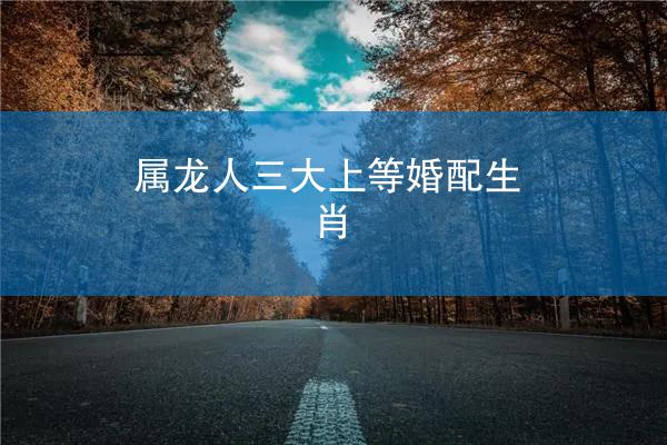 属龙人三大上等婚配生肖