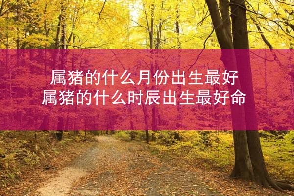 属猪的什么月份出生最好 属猪的什么时辰出生最好命