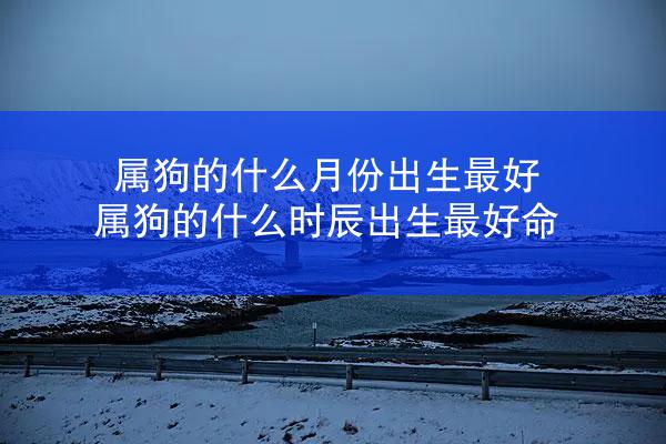 属狗的什么月份出生最好 属狗的什么时辰出生最好命