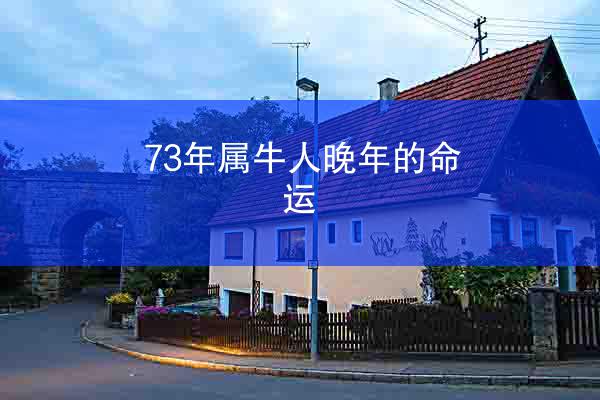 73年属牛人晚年的命运