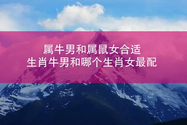 属牛男和属鼠女合适 生肖牛男和哪个生肖女最配