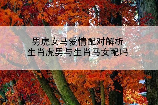 男虎女马爱情配对解析 生肖虎男与生肖马女配吗