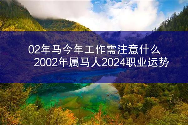 02年马今年工作需注意什么 2002年属马人2024职业运势