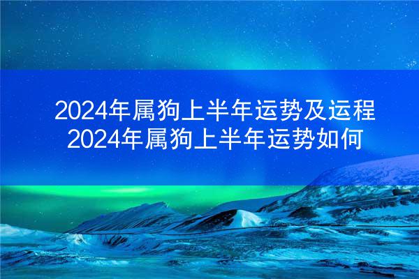 2024年属狗上半年运势及运程 2024年属狗上半年运势如何