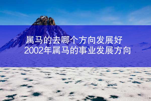 属马的去哪个方向发展好 2002年属马的事业发展方向