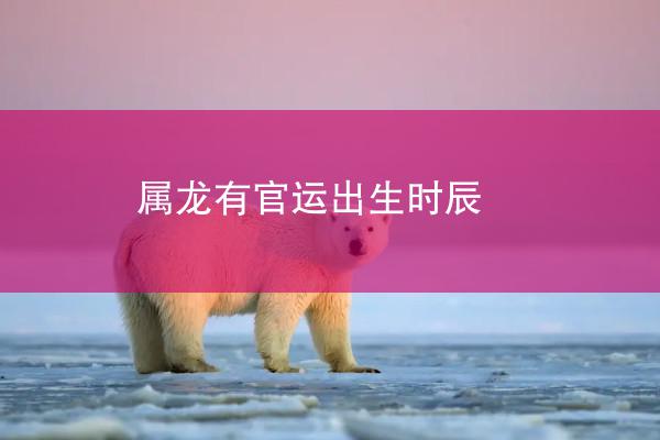 属龙有官运出生时辰