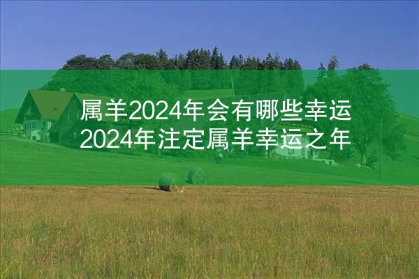 属羊2024年会有哪些幸运 2024年注定属羊幸运之年