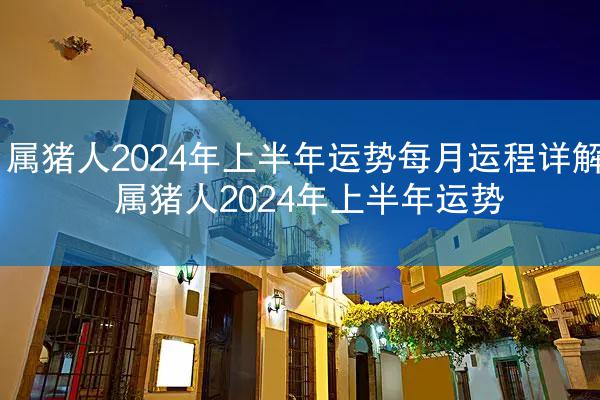 属猪人2024年上半年运势每月运程详解 属猪人2024年上半年运势