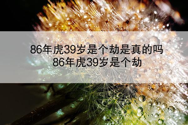 86年虎39岁是个劫是真的吗 86年虎39岁是个劫