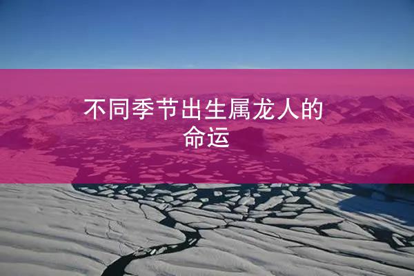 不同季节出生属龙人的命运