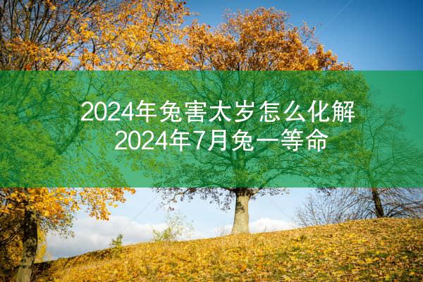 2024年兔害太岁怎么化解 2024年7月兔一等命