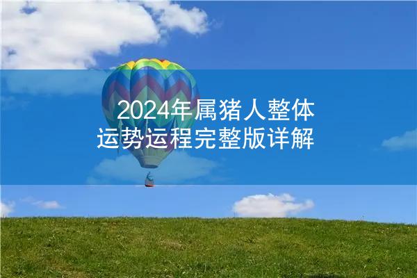 2024年属猪人整体运势运程完整版详解