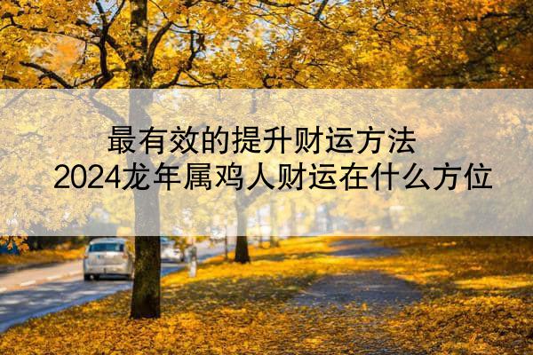 最有效的提升财运方法 2024龙年属鸡人财运在什么方位
