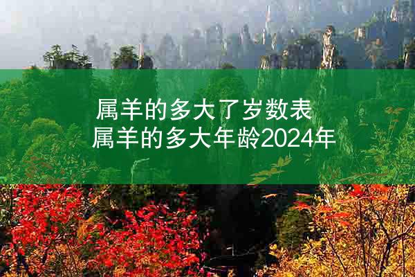 属羊的多大了岁数表 属羊的多大年龄2024年