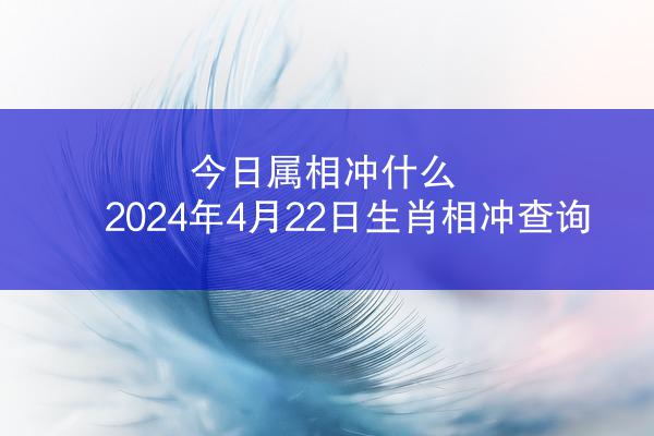 今日属相冲什么 2024年4月22日生肖相冲查询
