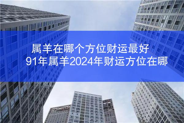 属羊在哪个方位财运最好 91年属羊2024年财运方位在哪